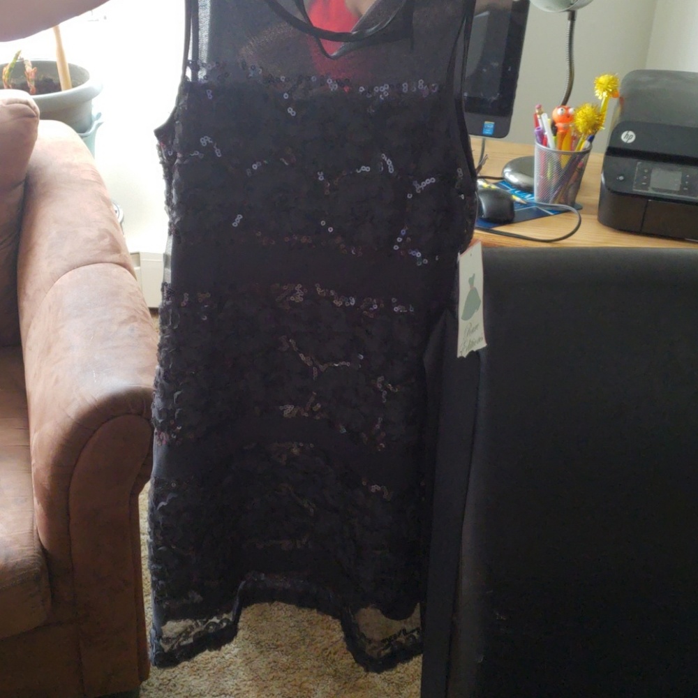 Black sequined dress